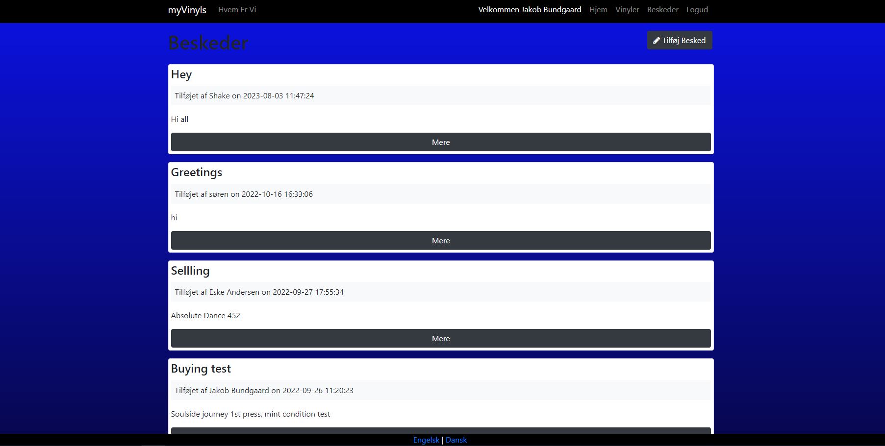 Posts page
